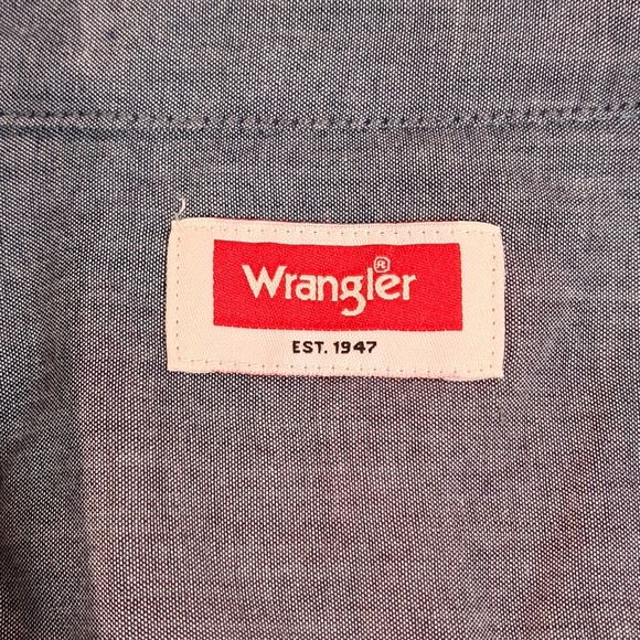 Wrangler Teal Button-Up Camp Rugged Workwear Grunge Skater Shirt Mens L - Picture 8 of 11